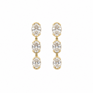 Earrings Dangle 2.50ctw Oval Lab Grown Diamonds 14ky .9x.15" 3.08g 126040052