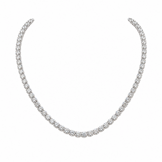 Necklace Tennis 20.50ctw Round Lab Grown Diamonds 14kw 4.3mm 18" 37.51g 226040014