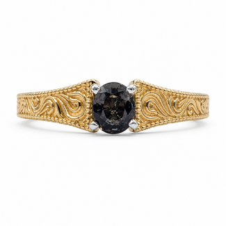 Ring Scroll Design Band .83ct Alexandrite GIA: 1236197396 14ky sz8.25 124010157