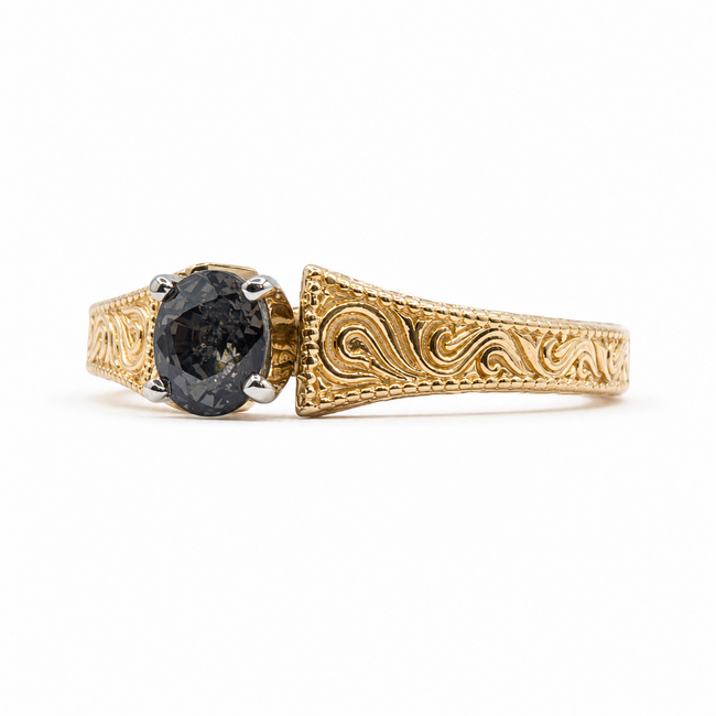 Ring Scroll Design Band .83ct Alexandrite GIA: 1236197396 14ky sz8.25 124010157
