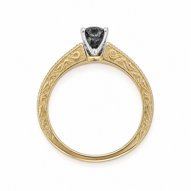 Ring Scroll Design Band .83ct Alexandrite GIA: 1236197396 14ky sz8.25 124010157