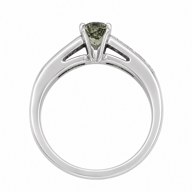 Ring .21ctw Round Diamonds .58ct Alexandrite GIA: 5231584989 Platinum 3.6mm Sz6 6.6g 126040125
