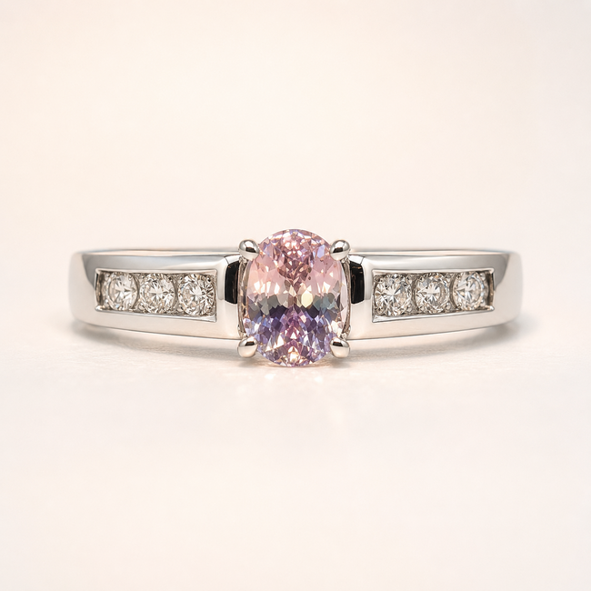 Ring .21ctw Round Diamonds .58ct Alexandrite GIA: 5231584989 Platinum 3.6mm Sz6 6.6g 126040125