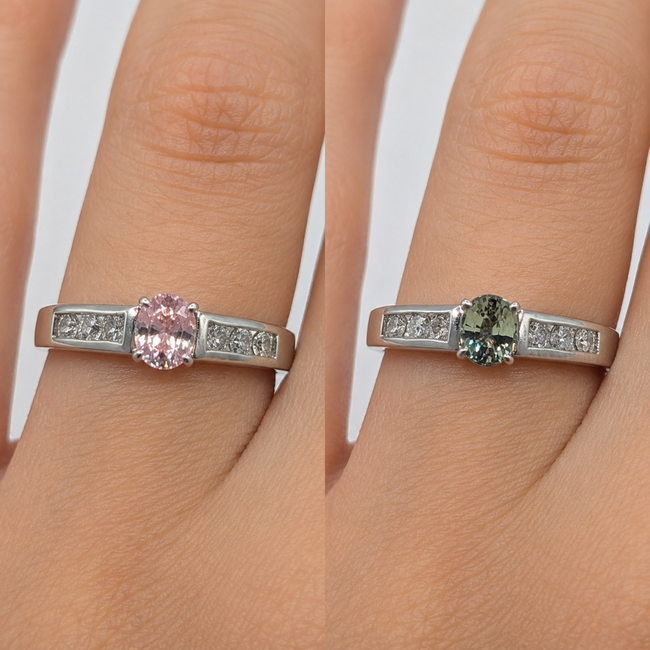 Ring .21ctw Round Diamonds .58ct Alexandrite GIA: 5231584989 Platinum 3.6mm Sz6 6.6g 126040125