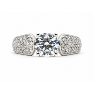 Ring Pave 1.27ct Round Lab Grown Diamond IGI: 772652350 0.75ctw Diamonds 14kw Sz6.75 5.6g 125120055