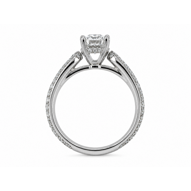 Ring Pave 1.27ct Round Lab Grown Diamond IGI: 772652350 0.75ctw Diamonds 14kw Sz6.75 5.6g 125120055