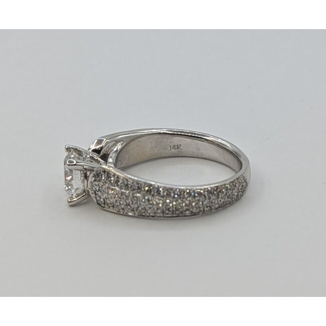 Ring Pave 1.27ct Round Lab Grown Diamond IGI: 772652350 0.75ctw Diamonds 14kw Sz6.75 5.6g 125120055