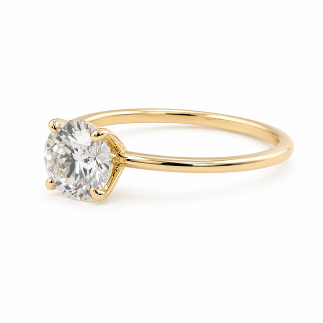Ring Solitaire 1.10ct Round Lab Grown Diamond IGI Report: LG722532023 14ky 1.6mm Sz5.5 1.88g 126030010