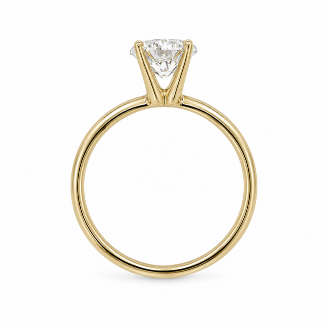Ring Solitaire 1.10ct Round Lab Grown Diamond IGI Report: LG722532023 14ky 1.6mm Sz5.5 1.88g 126030010