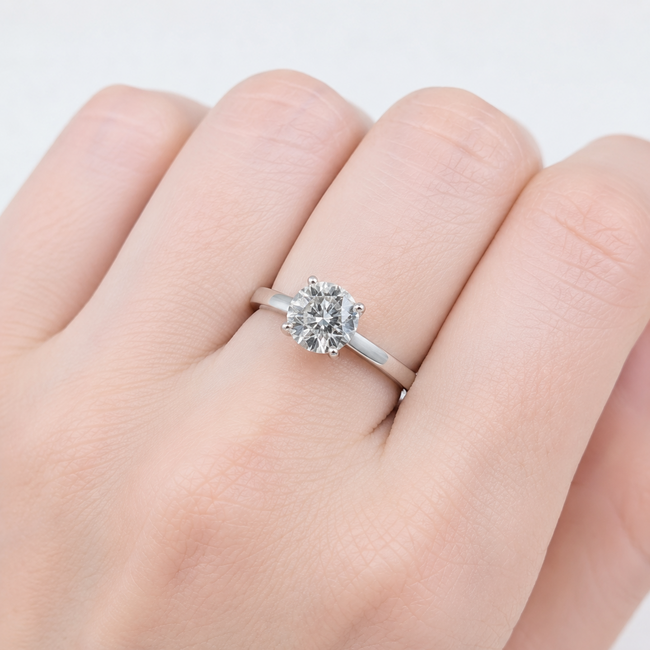 Ring Engagement 1.79ct Round Lab Grown Diamond IGI: 766629672 7.3mm 950pt Sz6 4.62g 123060157