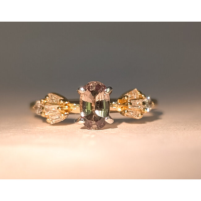 Ring .30ctw Round & Baguette Diamonds .66ct Alexandrite GIA: 6237584985 14ky sz7 2.54g 124030155