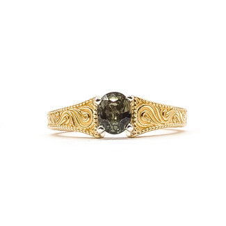 Ring Scroll Design Band .83ct Alexandrite GIA: 1236197396 14ky sz8.25 124010157