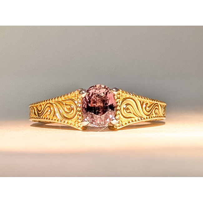 Ring Scroll Design Band .83ct Alexandrite GIA: 1236197396 14ky sz8.25 124010157