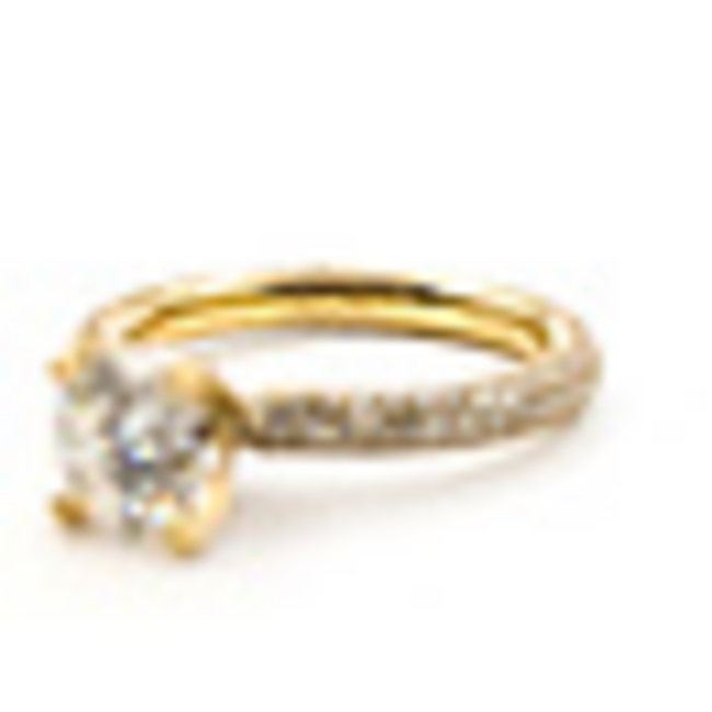 Ring Pave 1.2ct Round Lab Grown Diamond IGI Report: 773620490 VS1 D 1ctw Near Colorless Diamonds 18ky Sz6 3.2g 125120062