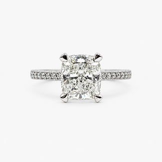 Ring Engagement Wheat Engraved 2.08ct Cushion Lab Grown Diamond IGI: LG559258027 .16ctw Diamonds Plat 1.75mm Sz6 3.2g 125100041