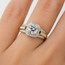 Ring Engagement Square Halo 1.09ct Round Lab Grown Diamond IGI Report: 715503689 VVS2 E 1ctw Diamonds 14ktt 5.3mm Sz6.5 8.6g 126038044