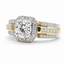 Ring Engagement Square Halo 1.09ct Round Lab Grown Diamond IGI Report: 715503689 VVS2 E 1ctw Diamonds 14ktt 5.3mm Sz6.5 8.6g 126038044