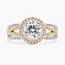 Ring Double Halo Split Shank 1.1ct Round Lab Grown Diamond IGI Report: 708581835 VVS2 D 1ctw Near Colorless Diamonds 14ktt 10mm Sz7 4.9g 125120025