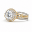 Ring Double Halo Split Shank 1.1ct Round Lab Grown Diamond IGI Report: 708581835 VVS2 D 1ctw Near Colorless Diamonds 14ktt 10mm Sz7 4.9g 125120025