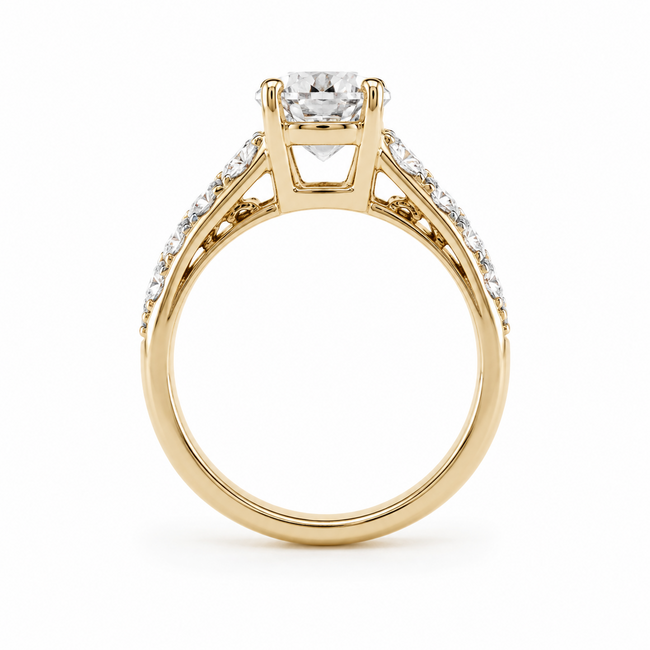 Ring Engagement Graduated 2.03ct Round Lab Grown Diamond IGI Report: 768605715 VS2 F 1.5ctw Diamonds 14ky 3.5mm Sz6 4.26g 126038006