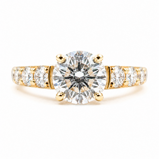 Ring Engagement Graduated 2.03ct Round Lab Grown Diamond IGI Report: 768605715 VS2 F 1.5ctw Diamonds 14ky 3.5mm Sz6 4.26g 126038006