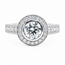 Ring Halo Milgrain 1ct Round Lab Grown Diamond IGI Report: 768604714 VVS2 F 0.75ctw Near Colorless Diamonds 18kw Sz6.5 5.2g 125120048