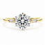Ring  1.08ct Round Lab Grown Diamond IGI Report: 756535161 VVS2 E .08ctw Baguette Diamonds 14ky Sz7 123120104