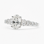 Ring Graduated 1.01ct Oval Lab Grown Diamond IGI Report: 756503774 VVS2 E .90ctw Round Diamonds 14kw 2mm Sz7 2.1g 125060061