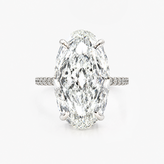 Ring Engagement 15.05ct Modified Oval VVS2 G Lab Grown Diamond IGI Report: 769665115 .35ctw Near Colorless Diamonds 950pt 2mm Sz6 8.4g 126038053
