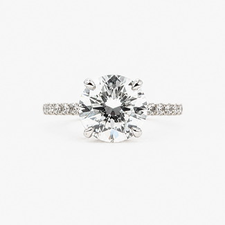 Ring Engagement 3.03ct Round Lab Grown Diamond IGI Report: 749507660 VVS2 F 0.5ctw Diamonds 14kw 2mm Sz5 2.75g 126038011