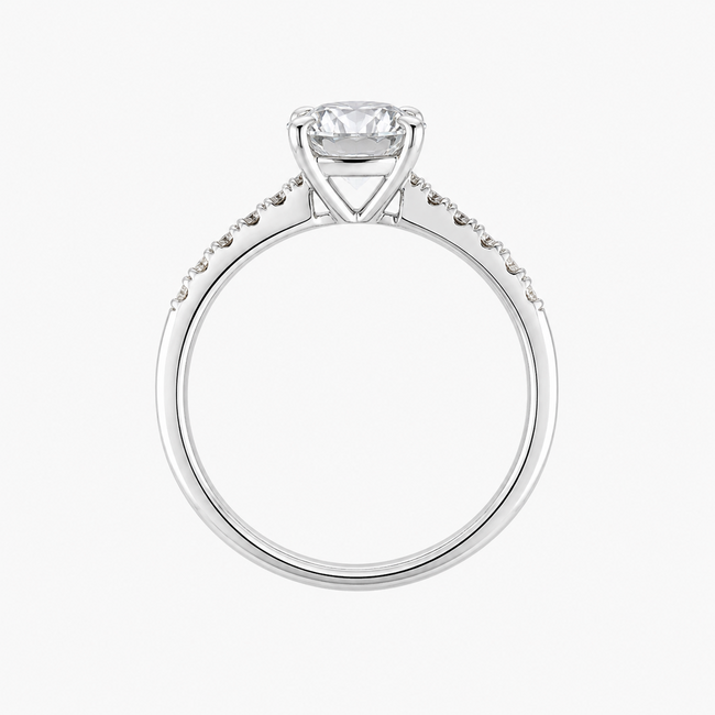 Ring Engagement 3.03ct Round Lab Grown Diamond IGI Report: 749507660 VVS2 F 0.5ctw Diamonds 14kw 2mm Sz5 2.75g 126038011
