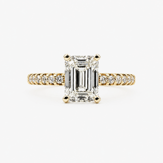 Ring Engagement 1.54ct Emerald Lab Grown Diamond IGI: LG642451096 0.15ctw Diamonds 14ky 2.2mm Sz6 2.55g 126038024