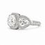 Ring Halo Filigree 2.51ct Cushion Lab Grown Diamond 1.82ctw Pear Lab Grown Diamond 1ctw Near Colorless Diamonds 18kw 12mm Sz7 7.65g 125120032