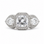 Ring Halo Filigree 2.51ct Cushion Lab Grown Diamond 1.82ctw Pear Lab Grown Diamond 1ctw Near Colorless Diamonds 18kw 12mm Sz7 7.65g 125120032