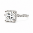 Ring 1.10ct Princess Lab Grown Diamond IGI: 728569486 .25ctw Round Diamonds 14kw sz6.5 1.95g 124050160