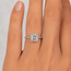 Ring 1.10ct Princess Lab Grown Diamond IGI: 728569486 .25ctw Round Diamonds 14kw sz6.5 1.95g 124050160