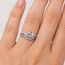 Ring Wedding Set 1.02ct Cushion Lab Grown Diamond IGI: 752524212 1ctw Near Colorless Diamonds 18kw Sz4.5 6.75g 125120093