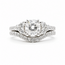 Ring Wedding Set 1.02ct Cushion Lab Grown Diamond IGI: 752524212 1ctw Near Colorless Diamonds 18kw Sz4.5 6.75g 125120093
