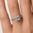 Ring Engagement Hidden Halo Cathedral 1.96 Asscher Lab Grown Diamond IGI: 713549167 0.35ctw Near Colorless Diamonds 18kw 2mm Sz7 3.5g 125120034