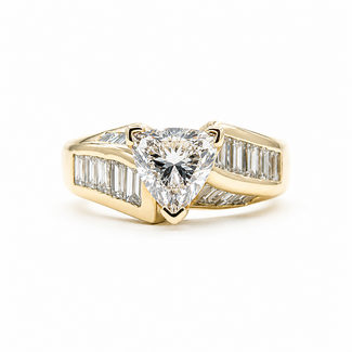 Ring Engagement 1.00ct Trillion Lab Grown Diamond IGI: LG696557233  Channel set .75ctw Baguette Diamonds 14ky sz6.75 124060244