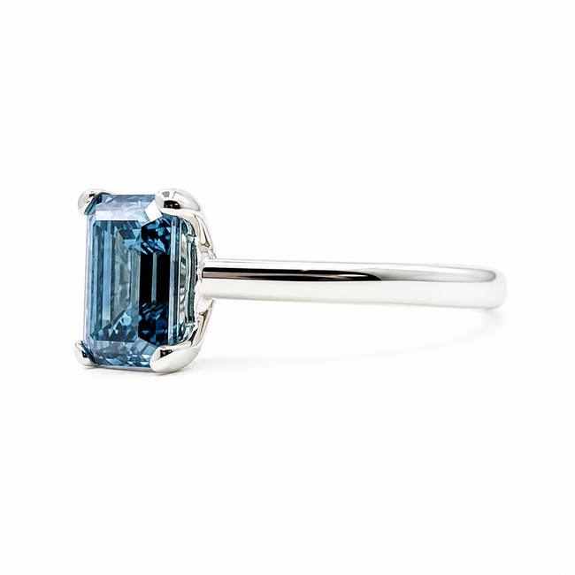 Ring 2.40ct Blue Emerald Lab Grown Diamonds 14kw 2.4mm Sz6.5 3.74g 125090092