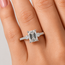 Ring Graduated Band 1ctw Emerald & Round Lab Grown Diamonds 14ky 1.6mm Sz7 2.1g 125090095