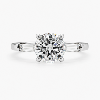 Ring 3-Stone 1.98ct Lab Grown Diamond LG681514034  .40ctw Near Colorless Diamonds 14kw 2.2mm Sz7 3.66g 125110052