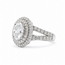 Ring Split Double Halo 1.50ct Oval Lab Grown Diamond 1.50ctw Lab Grown Diamonds IGI: 40J5723624 14kw 16x13.5mm Sz7 8.18g 125090097