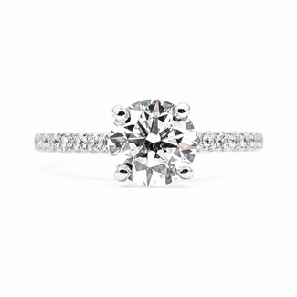 Ring  Engagement 1.23ct Round Brilliant Lab Grown Diamond IGI: 702550324 .33ctw Round Diamonds 14kw 2mm Sz5 1.8g 125060069