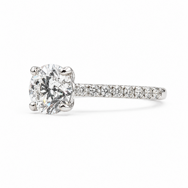 Ring  Engagement 1.23ct Round Brilliant Lab Grown Diamond IGI: 702550324 .33ctw Round Diamonds 14kw 2mm Sz5 1.8g 125060069