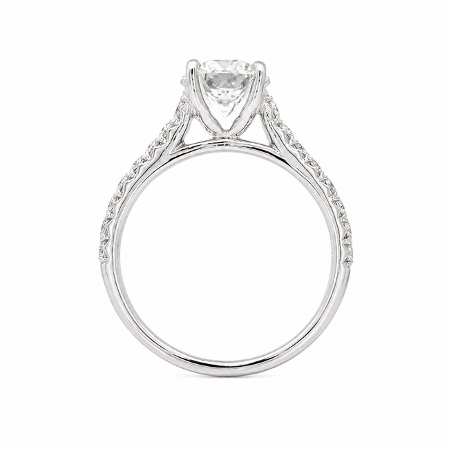 Ring  Engagement 1.23ct Round Brilliant Lab Grown Diamond IGI: 702550324 .33ctw Round Diamonds 14kw 2mm Sz5 1.8g 125060069