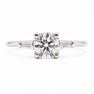 Ring Engagement 3-Stone 1.29ct RB Lab Grown Diamond IGI: 606354058 .25ctw Diamonds 14kw 1.8mm Sz5.5 3.1g 125100044