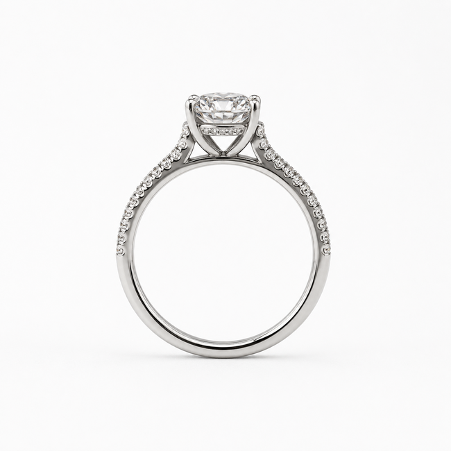 Ring Engagement Eternity 1.06ct Round Lab Grown Diamond IGI: LG687562223 .25ctw Diamonds 950pt 2.1mm Sz6 4.48g 125100045