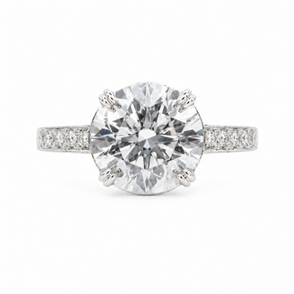 Ring Hidden Halo 3.09ct Lab Grown Diamond IGI: 743571390 0.75ctw Near Colorless Diamonds 18kw 2.6mm Sz6.5 6g 125120088